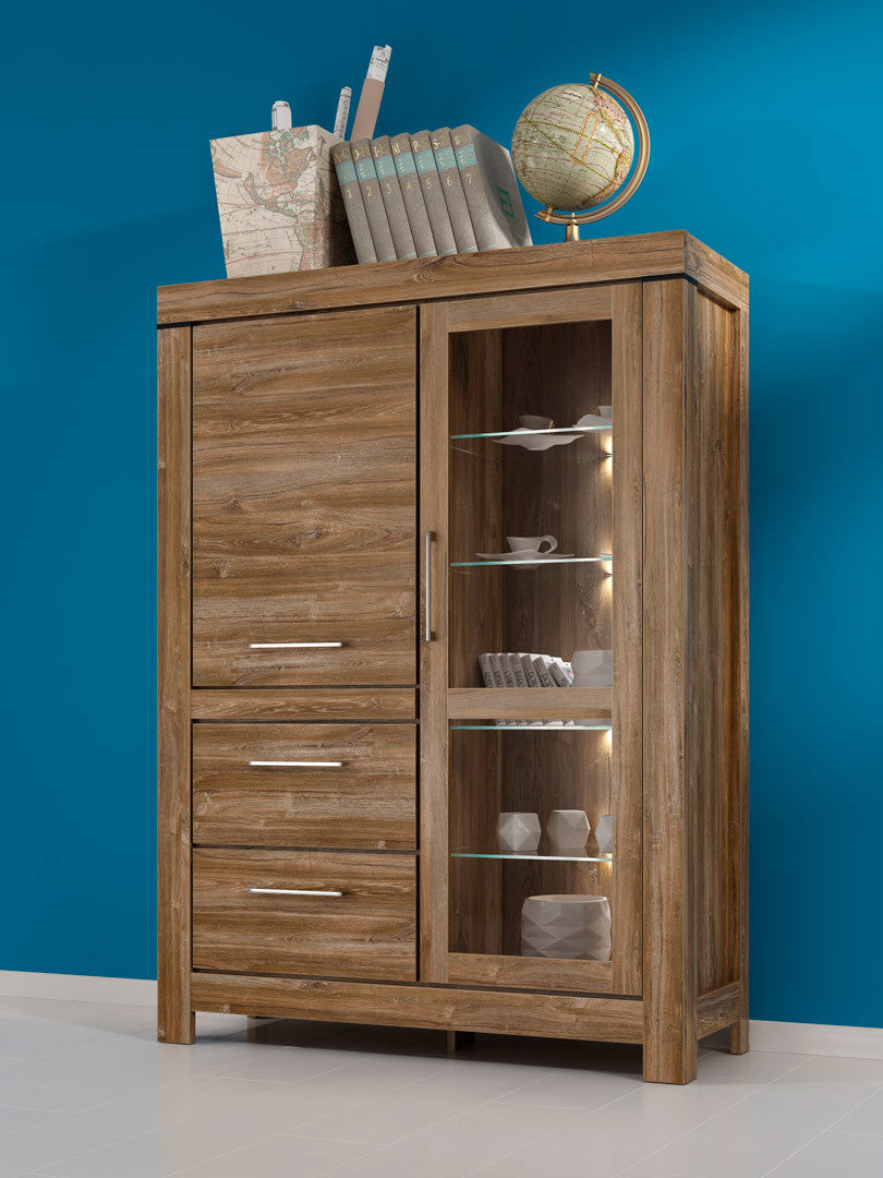 GENT Glass-door cabinet REG1W1D2S/16/12