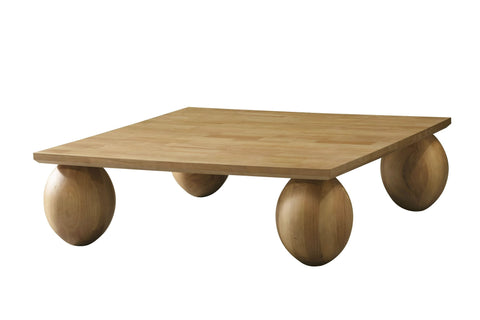 Optimav - Modern Natural Rubberwood Square Coffee Table