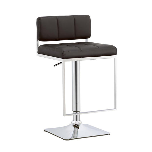 Set of 2 Adjustable Bar Stool Black and Chrome 100194