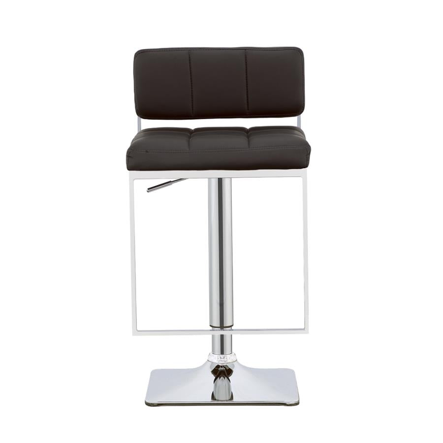 Set of 2 Adjustable Bar Stool Black and Chrome 100194