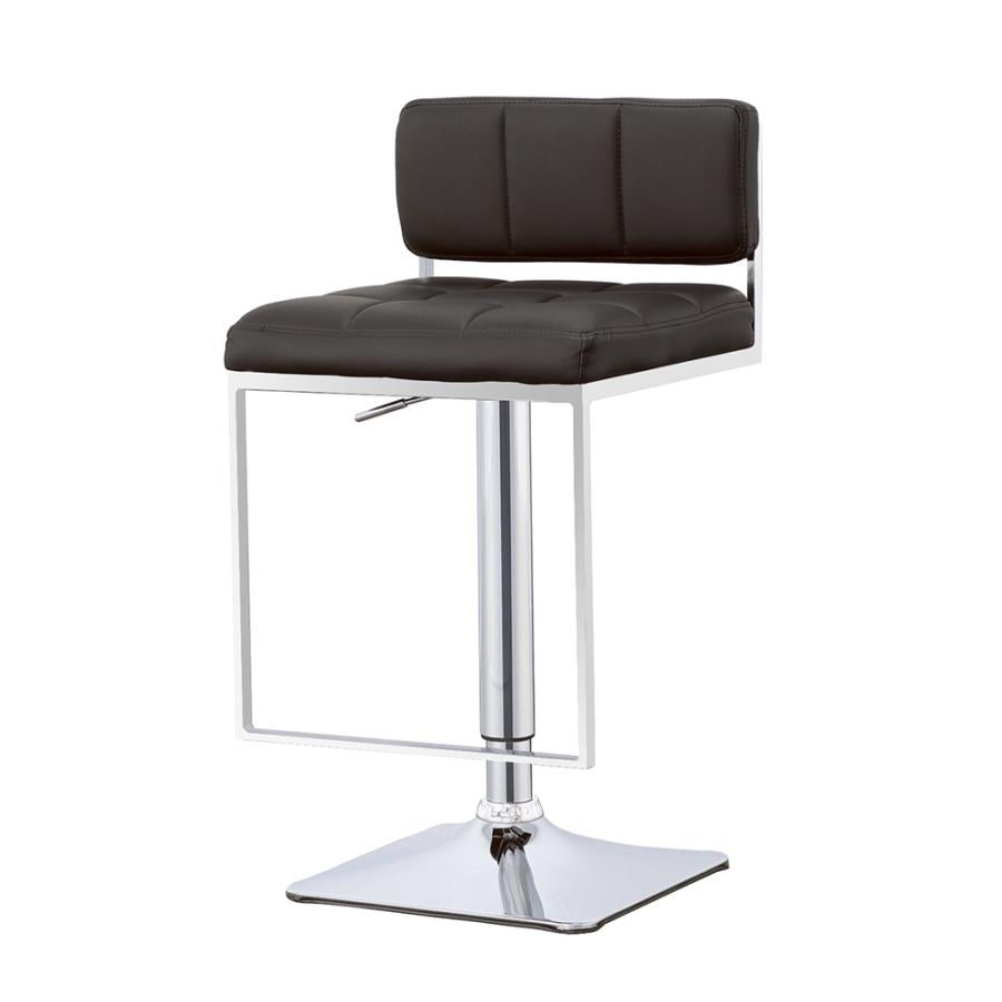 Set of 2 Adjustable Bar Stool Black and Chrome 100194