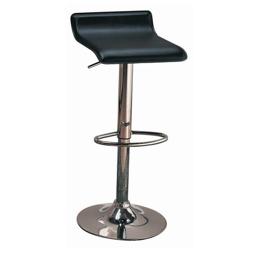 Set of 2 Bidwell 29" Upholstered Backless Adjustable Bar Stools Black and Chrome 120390