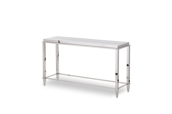 Agar Modern Glass & Stainless Steel Console Table