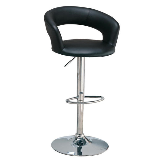 Set of 2 Barraza 29" Adjustable Height Bar Stool Black and Chrome 120346