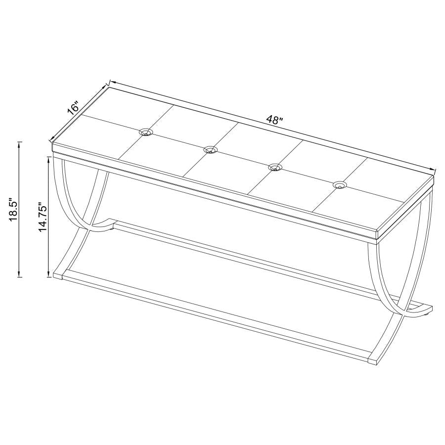 Walton Leatherette Upholstered Tufted Accent Bench White 501157