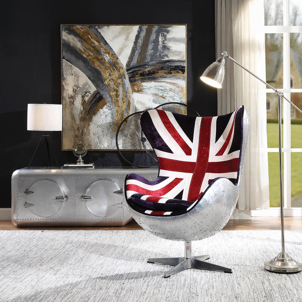 Brancaster British Flag Accent Chair W/Swivel 59835