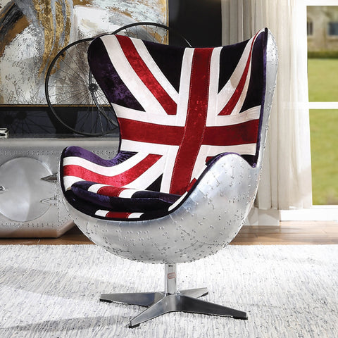 Brancaster British Flag Accent Chair W/Swivel 59835