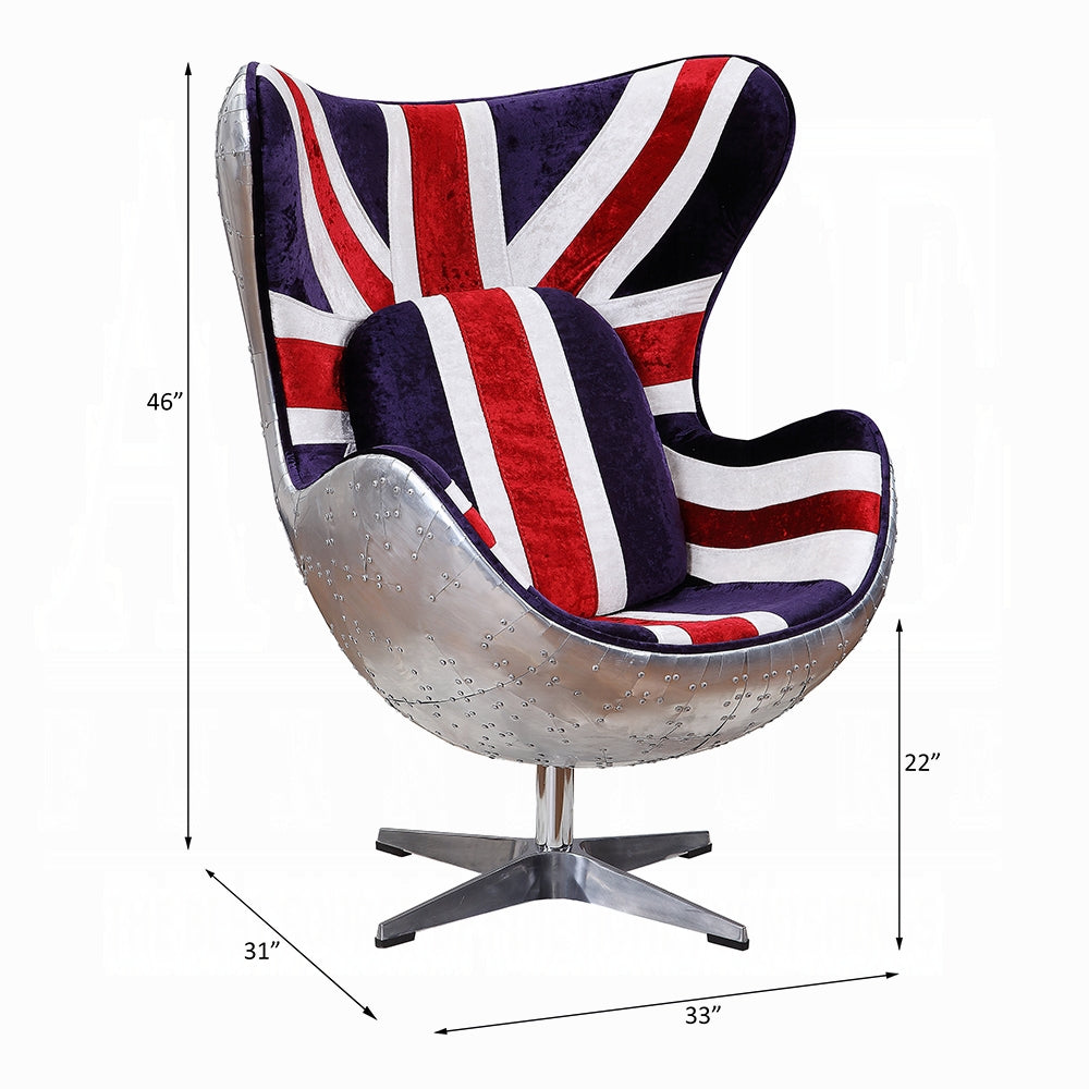 Brancaster British Flag Accent Chair W/Swivel 59835