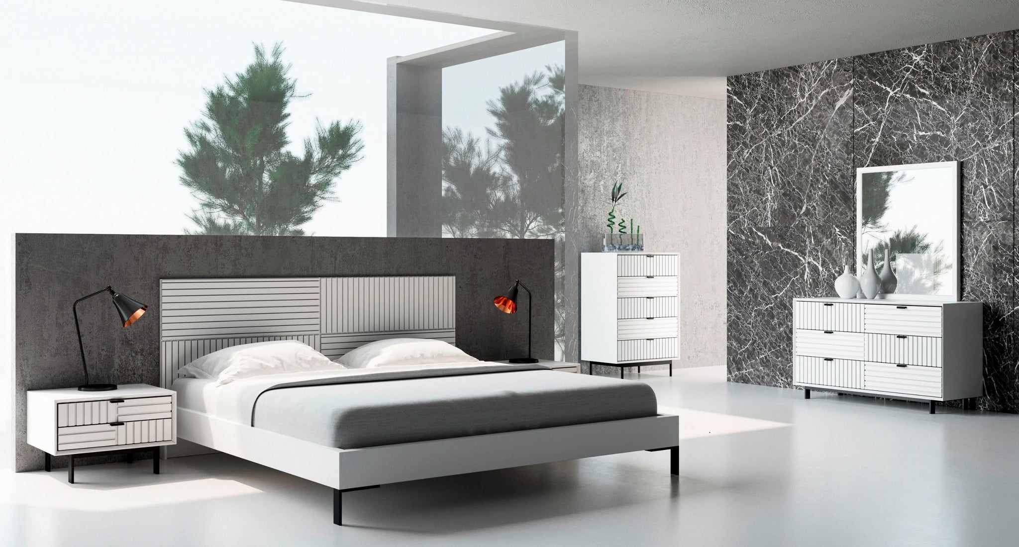 Nova Domus Valencia Contemporary White Bedroom Set