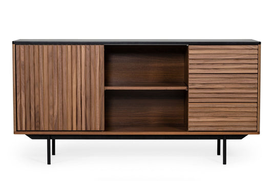 Maggie - Modern Walnut and Grey Buffet