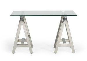 Ostrow - Modern Glass & Stainless Steel Console Table