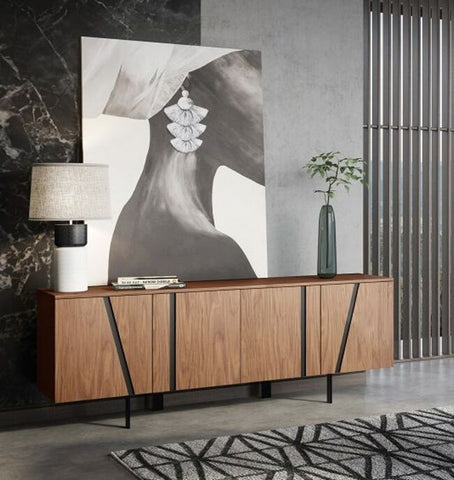 Mario - Modern Walnut Veneer Buffet