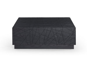 Modrest Kenda Modern Black Oak Square Coffee Table With Storage