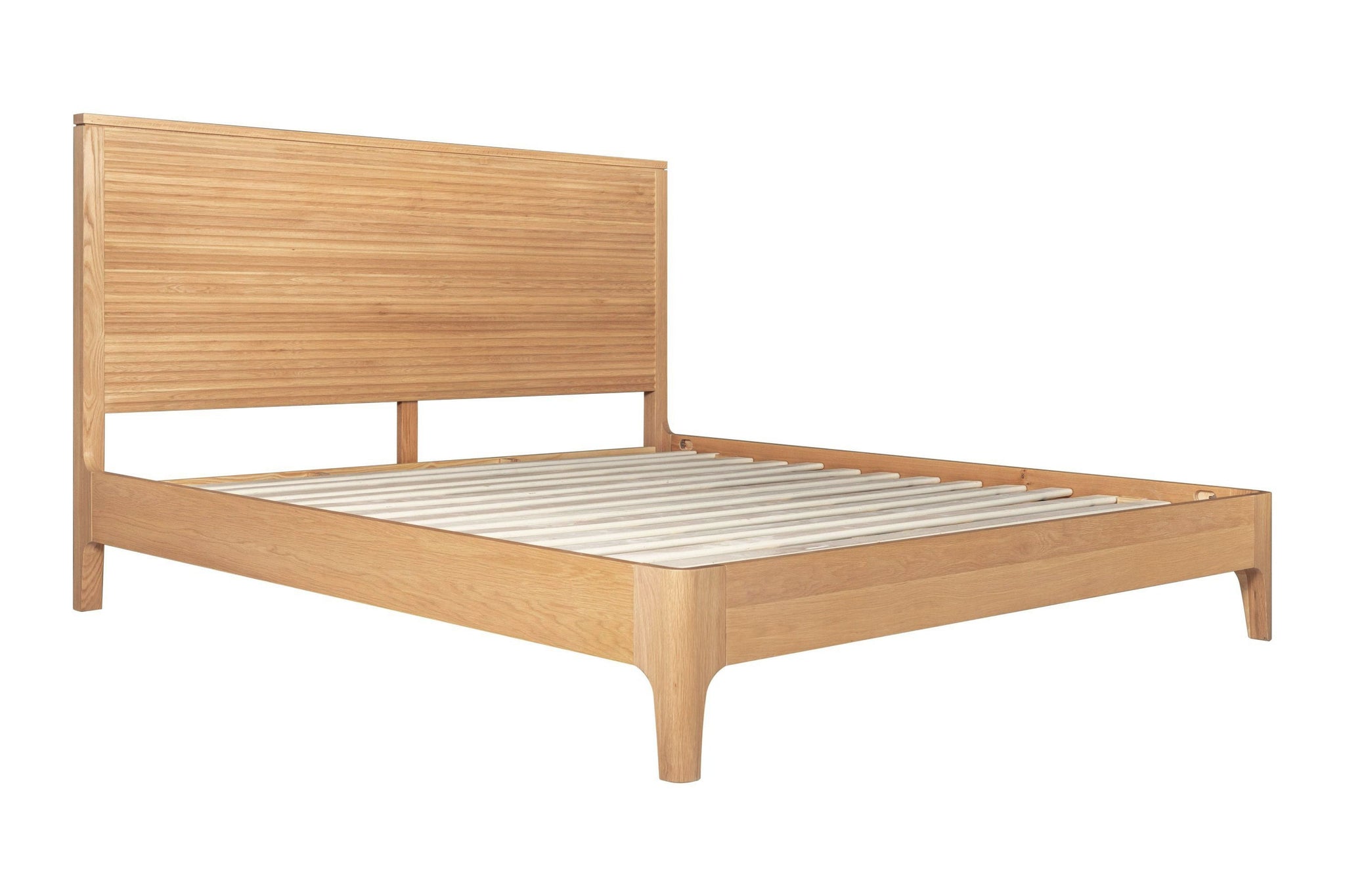 Seattle - Modern Natural Oak Queen Bed