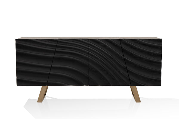 Finley Mid-Century Black & Gold Buffet