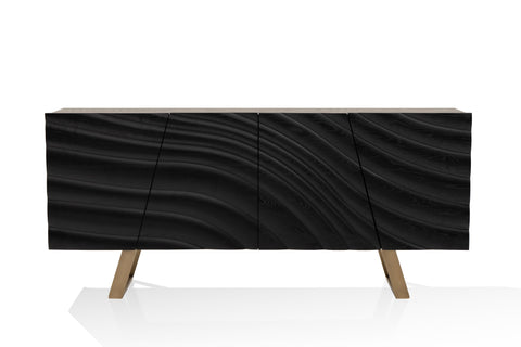 Finley Mid-Century Black & Gold Buffet