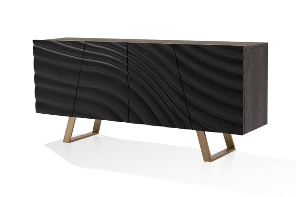 Finley Mid-Century Black & Gold Buffet