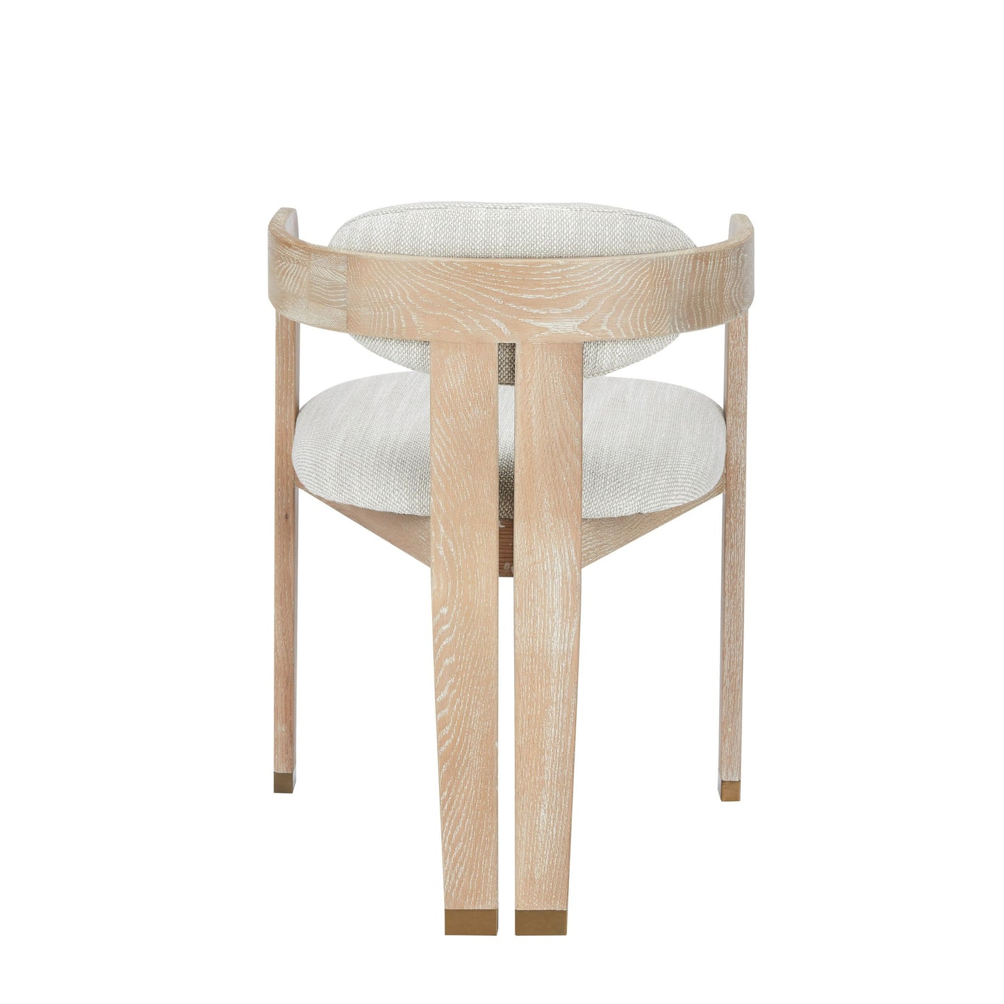 Belton - Modern Off-White Fabric + White Wash Oak Dining Chair