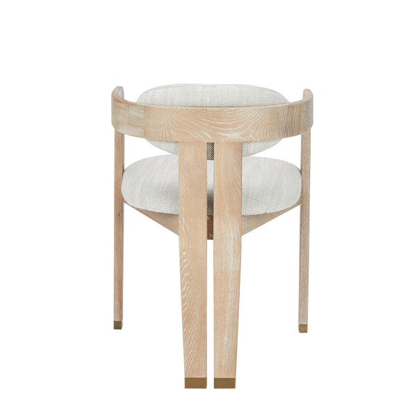 Belton - Modern Off-White Fabric + White Wash Oak Dining Chair