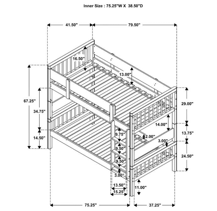 cDakota Twin Size Bunk Bed