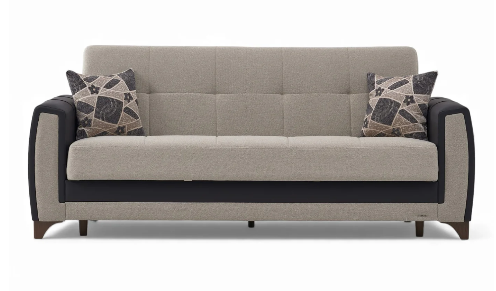 Dub Boss Cream-Black Sofa Bed
