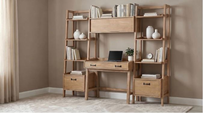 cFabian 4-piece Computer Desk and Bookshelf Set