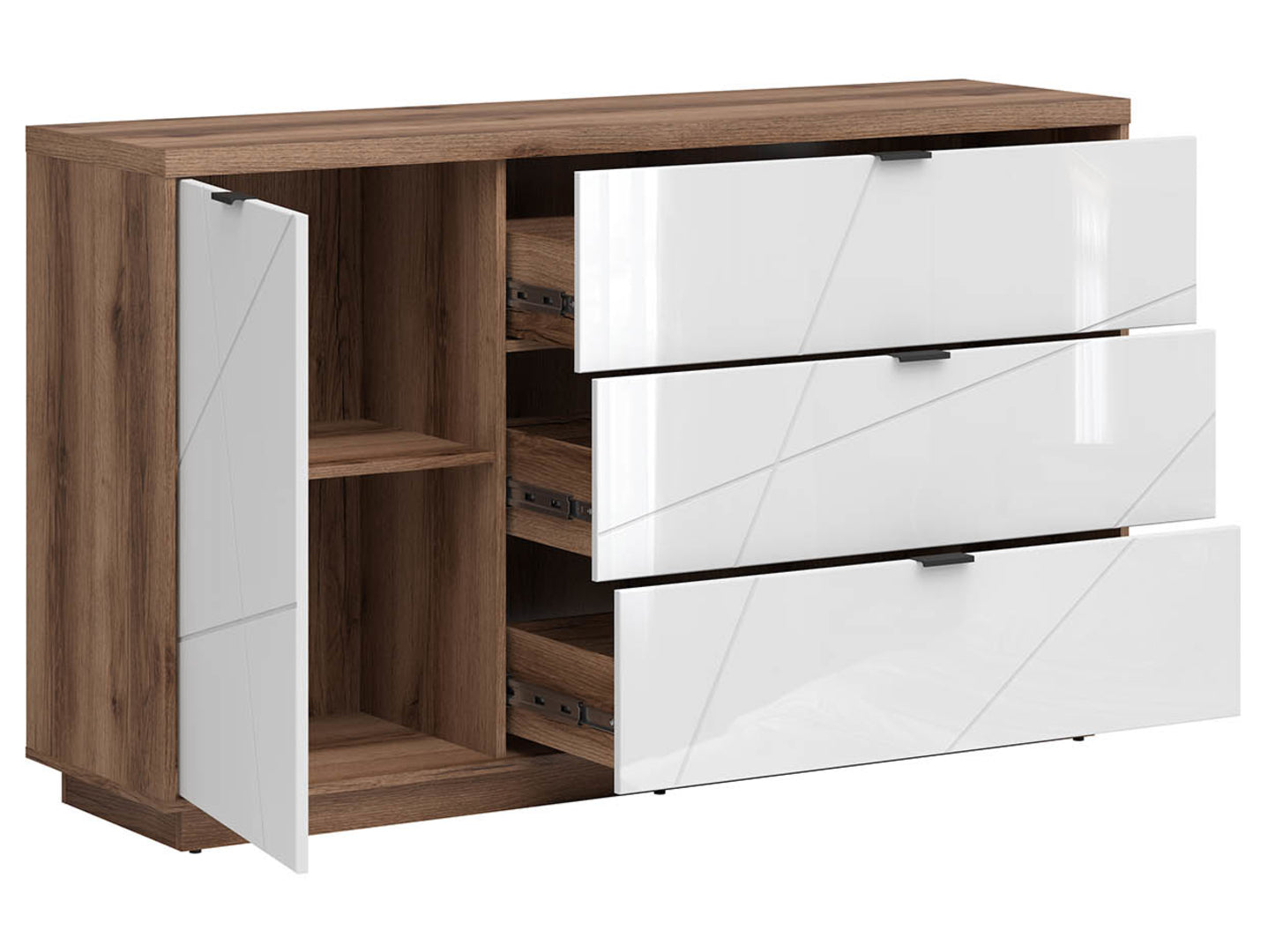 FORN SIDEBOARD KOM1D3S Dark Delano Oak / White Gloss