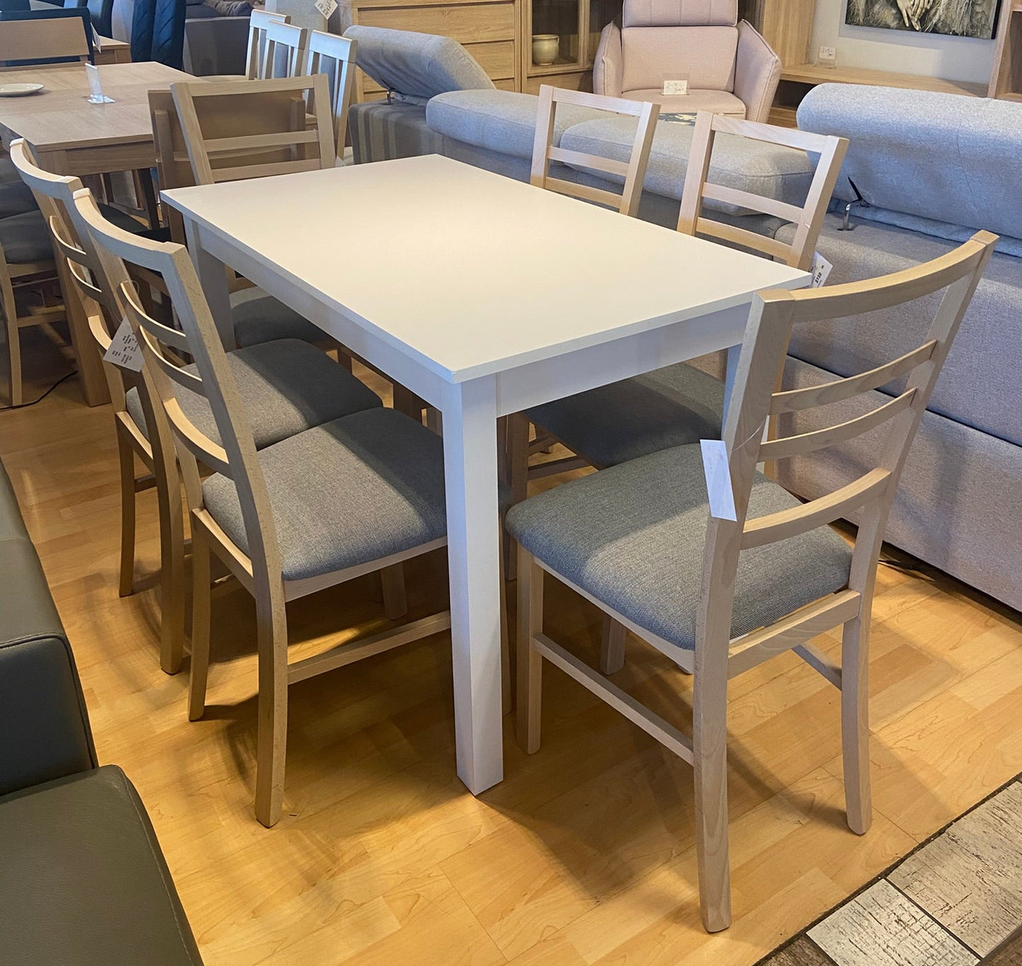 7 Piece Dining Set - 100% Beech 6 Chairs and Dining Table