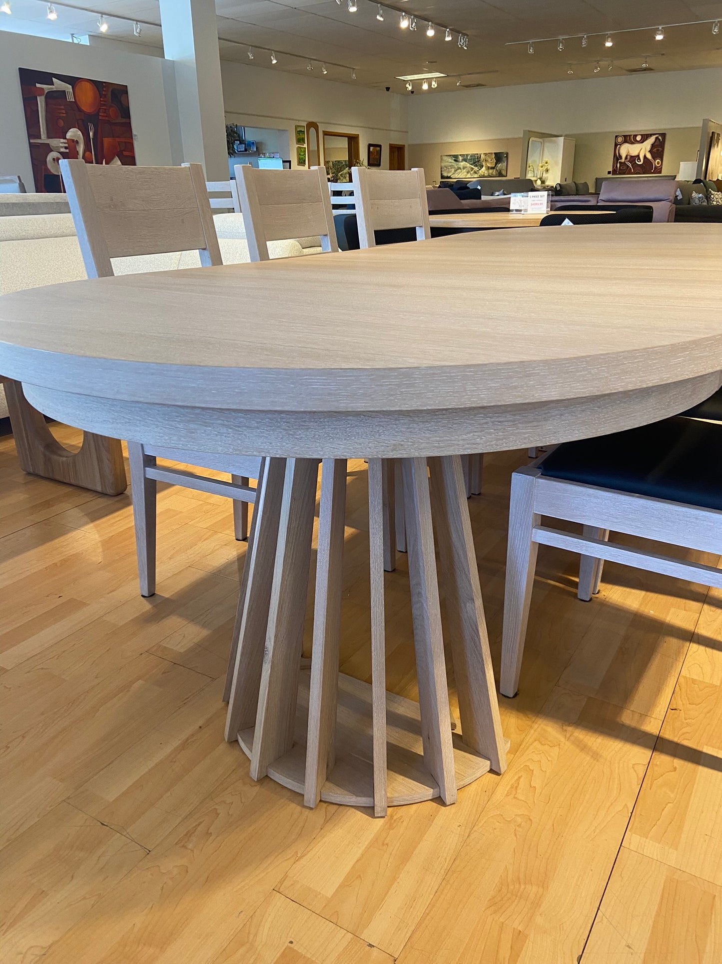 7 Piece Dining Set- 100% Oak 6 Chairs and Dining Table