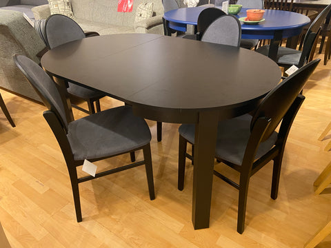 Bernardin Black Dinning Table with 4 Chairs Set