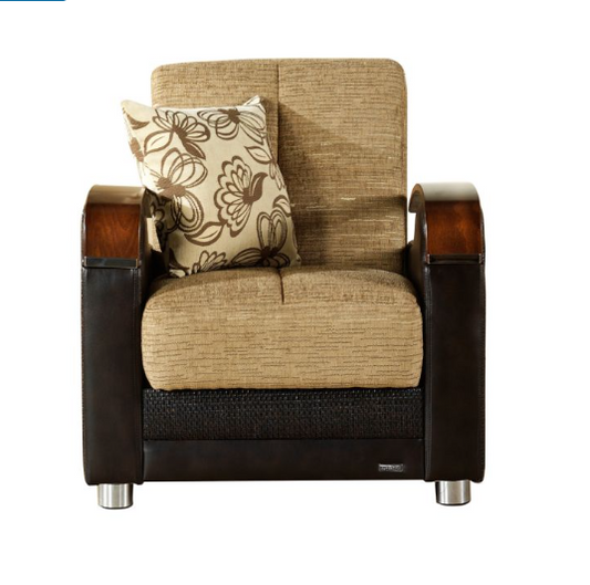 Lun Fulya Brown Armchair