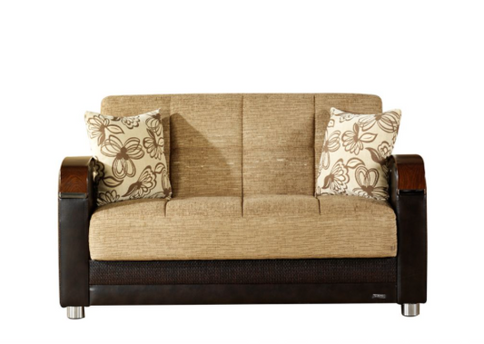 Lun Fulya Brown Loveseat