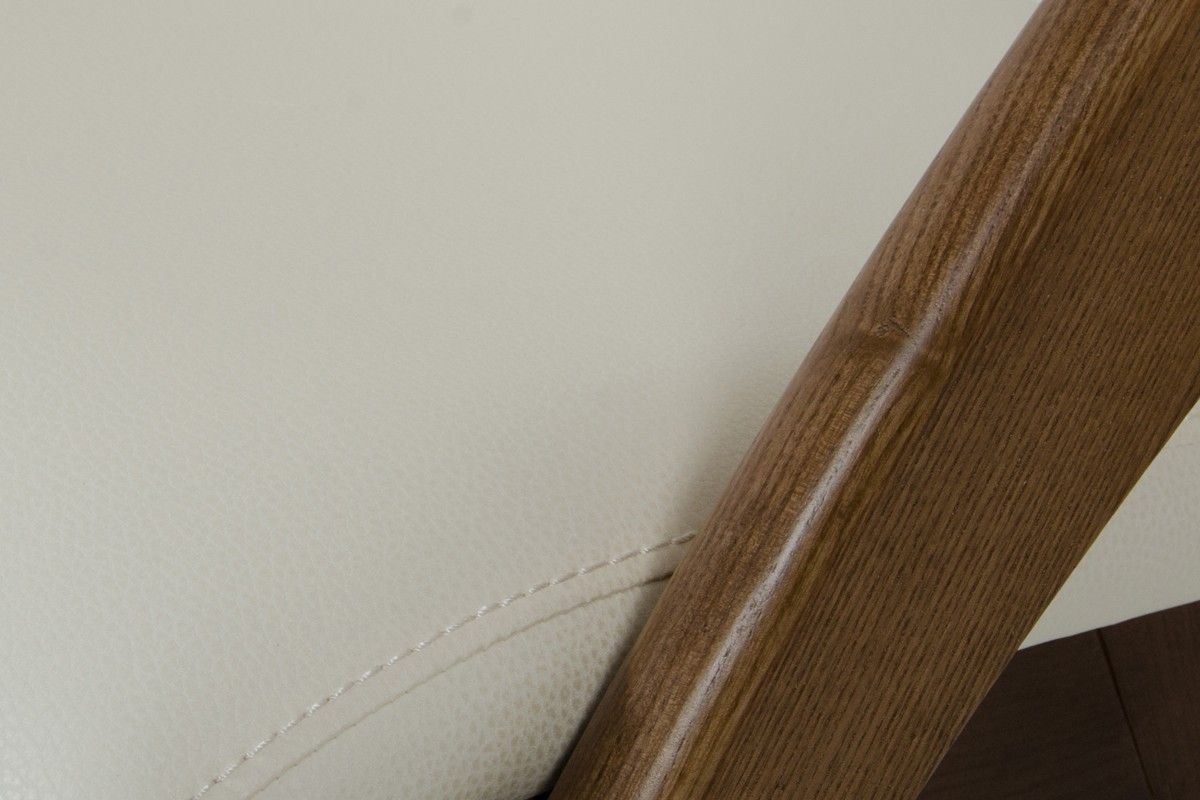 Lucas Mid-Century Cream & Walnut Dining Chair