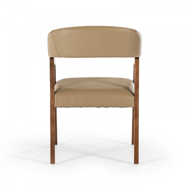 Clive Mid-Century Taupe & Walnut Dining Chair