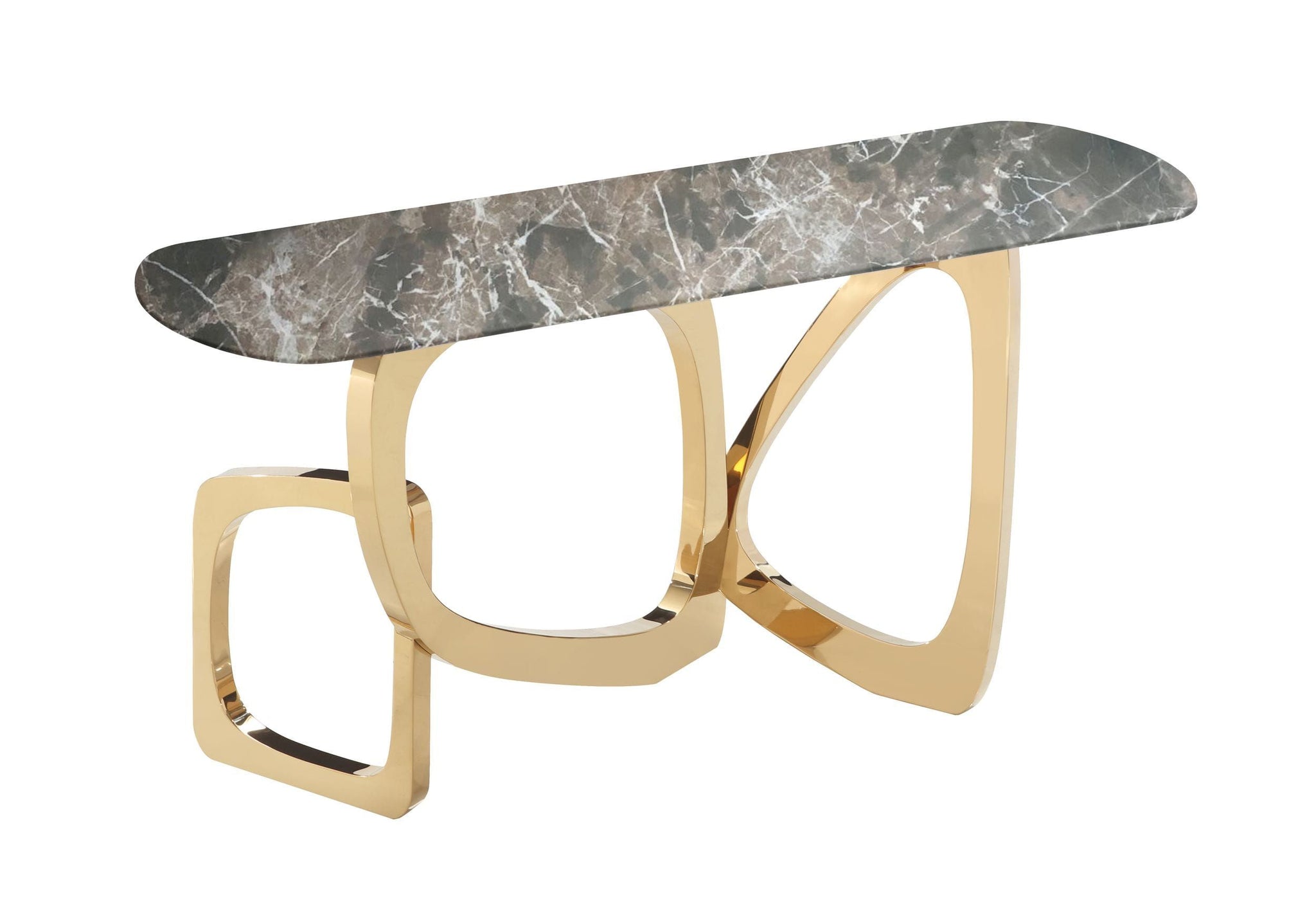 Colton - Glam Brown & Gold Console Table