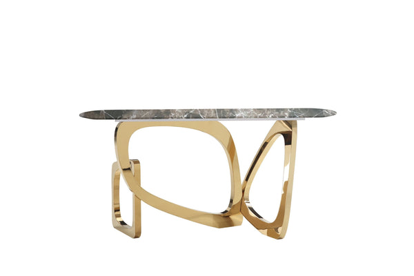 Colton - Glam Brown & Gold Console Table