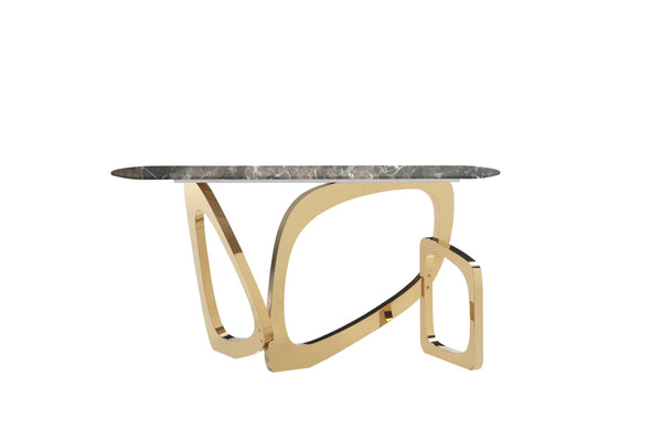 Colton - Glam Brown & Gold Console Table