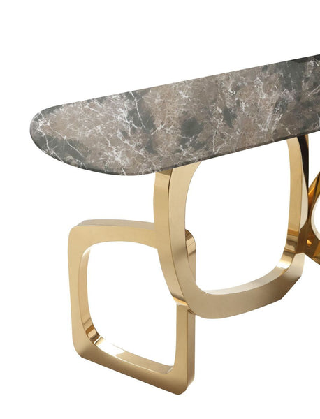 Colton - Glam Brown & Gold Console Table