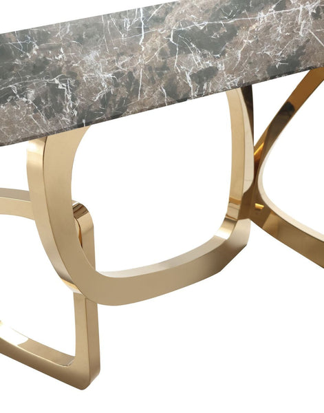 Colton - Glam Brown & Gold Console Table