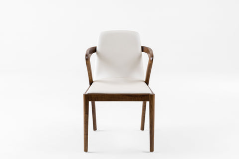 Falcon Mid-Century Walnut and Cream Dining Chair