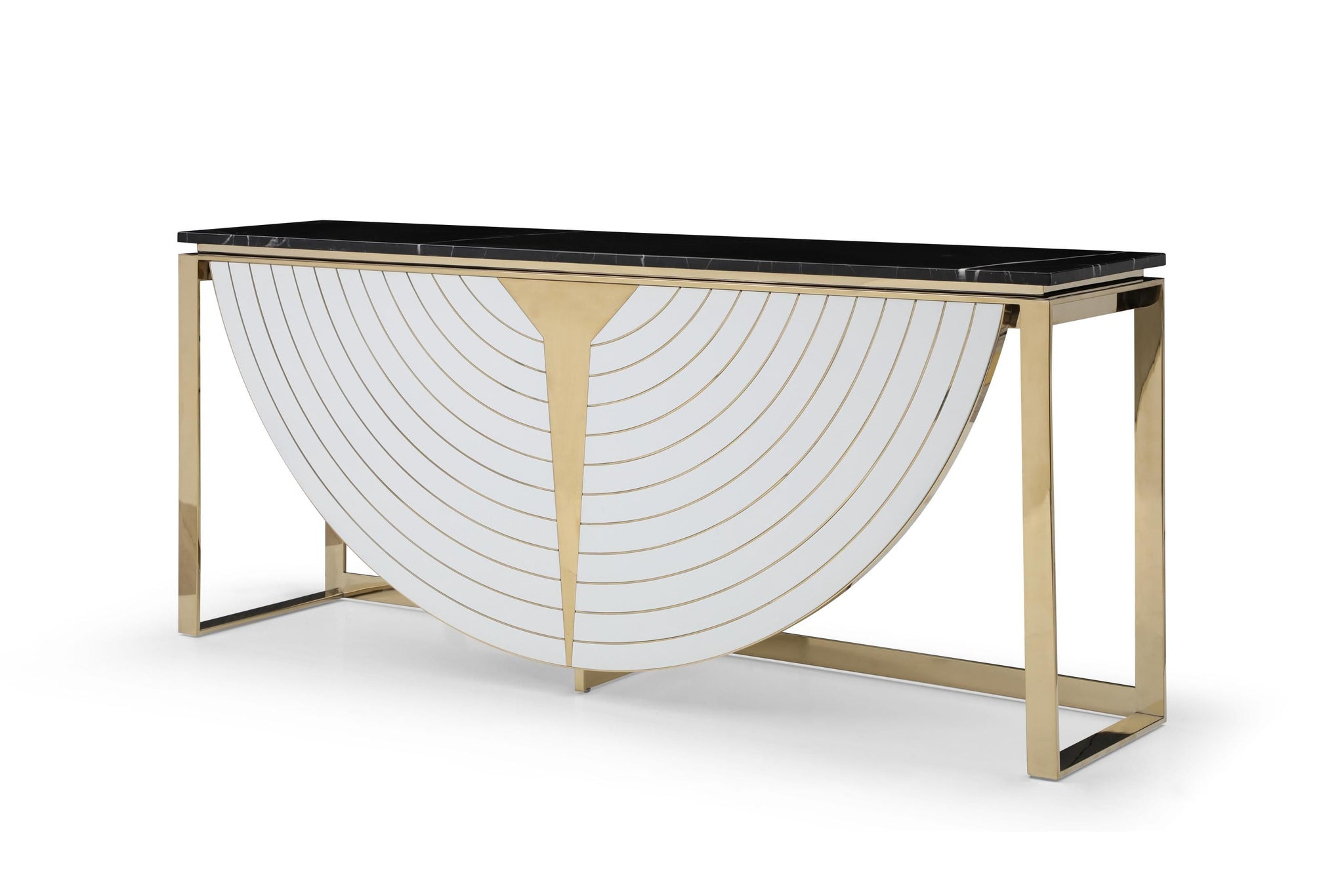 Flavio - Gold + Marble Console Table