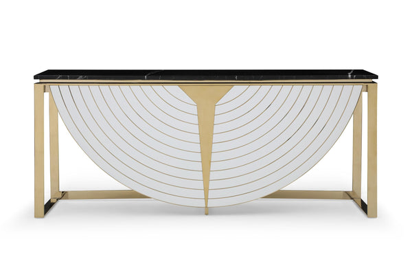 Flavio - Gold + Marble Console Table