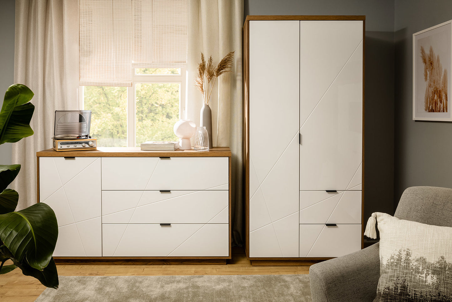 FORN SIDEBOARD KOM1D3S Dark Delano Oak / White Gloss