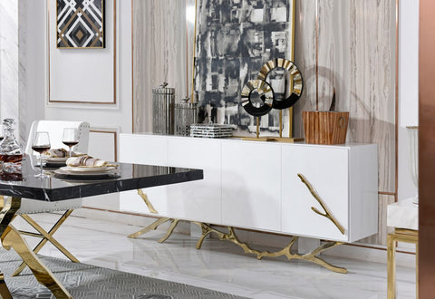 Legend Modern White & Gold Buffet