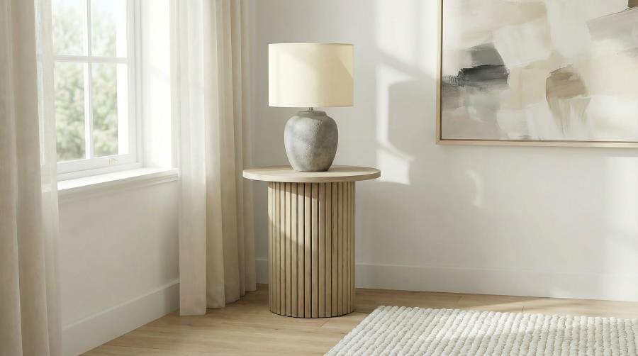 Ham Round End Table Natural Oak
