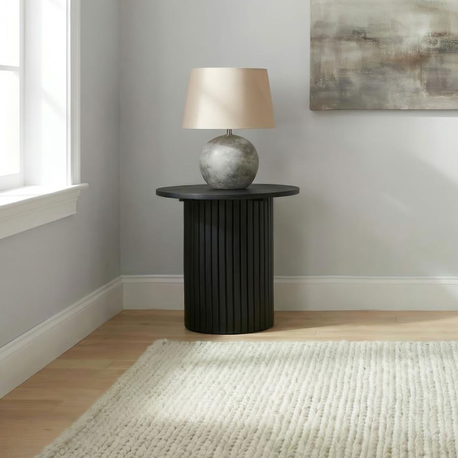 Ham Round End Table Black