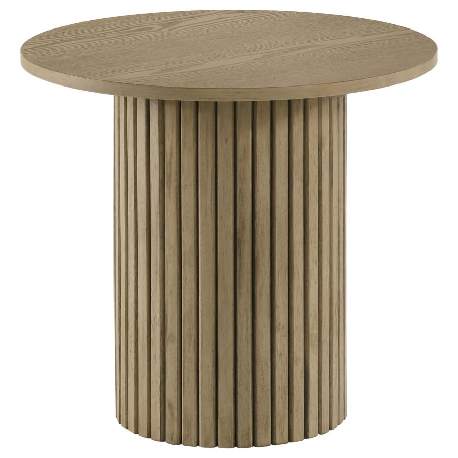 Ham Round End Table Natural Oak