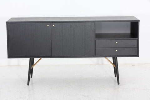 Modrest Billy Modern Black Oak & Gold Buffet