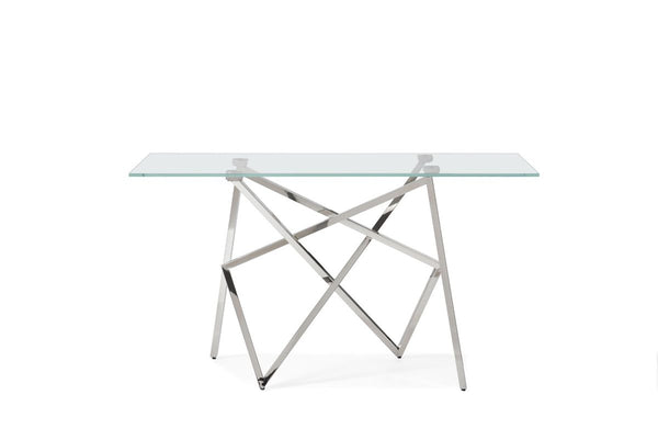 Hawkins Modern Glass & Stainless Steel Console Table