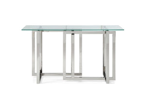 Valiant Modern Glass & Stainless Steel Console Table